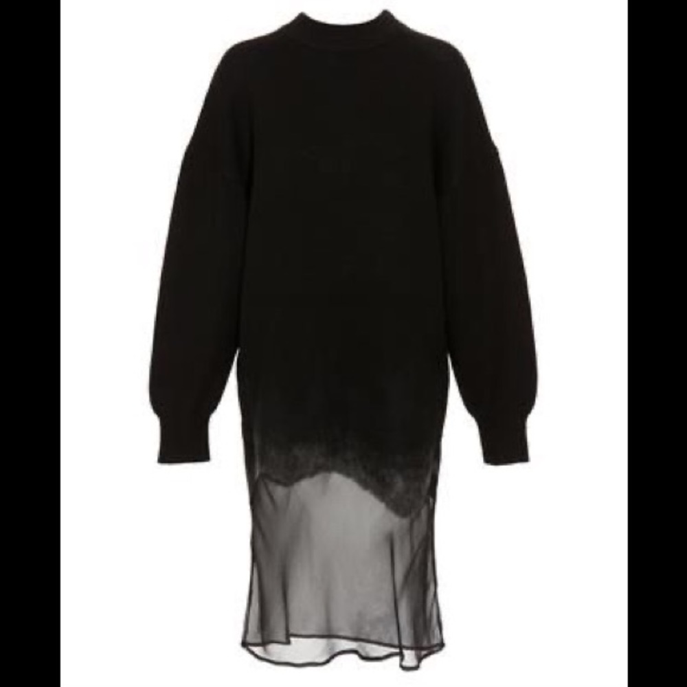 NWOT ALEXANDER WANG Sustainable Mixed Media Silk/Wool Dress Whimsigoth Fairy XS - Picture 10 of 10
